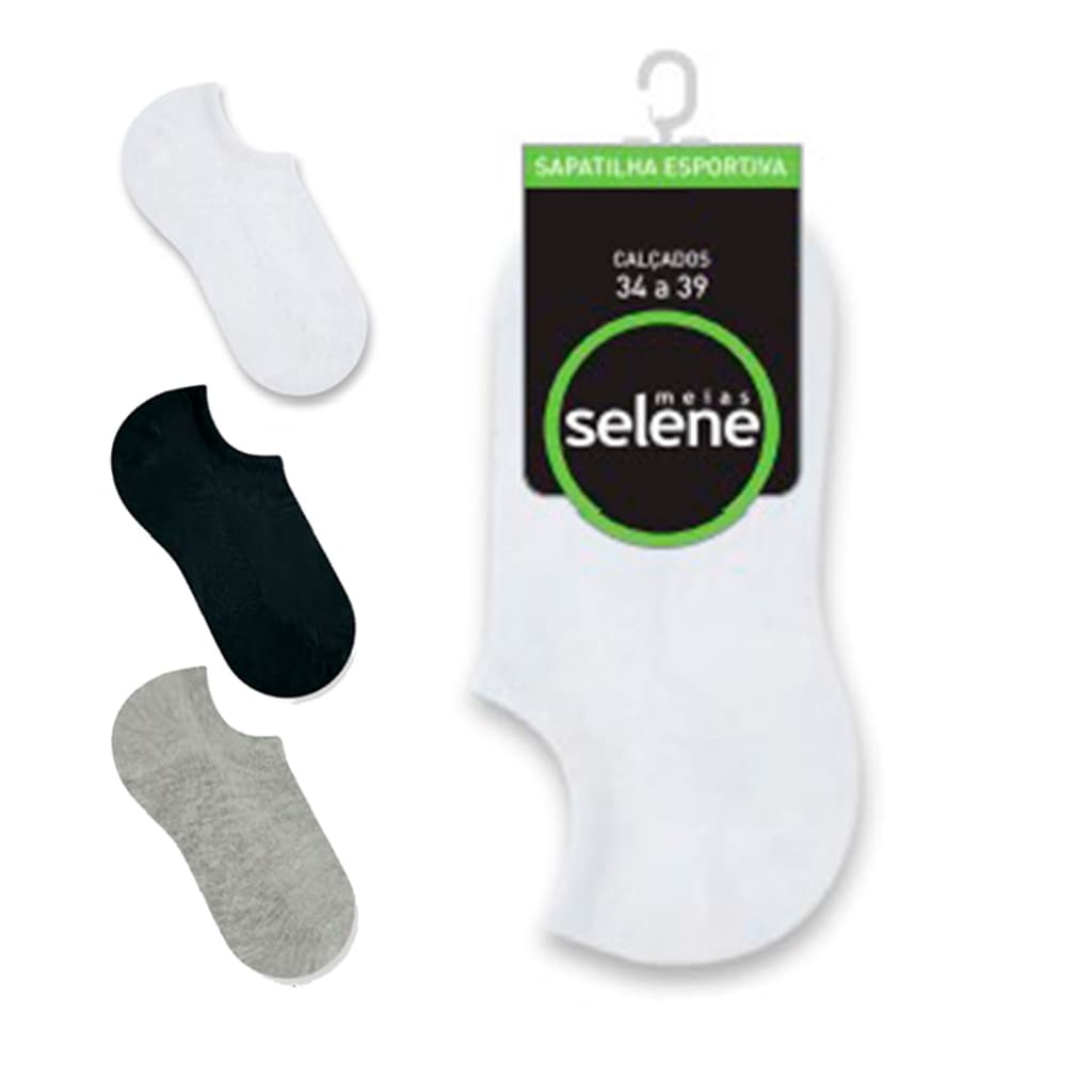 Meia Sapatilha Invisível 39 até 48 Masculina Algodão e Poliamida Selene Tamanho Grande Meias Curtas Selene Cano Curto
