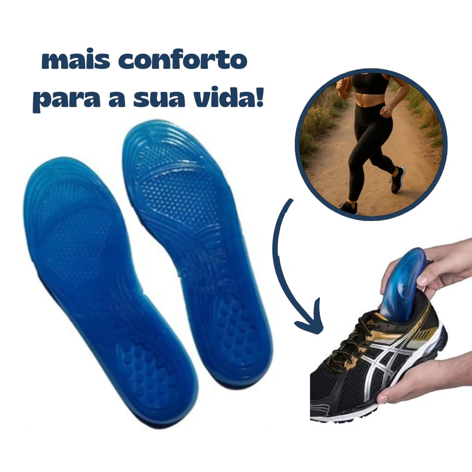 Palmilha gel, Palmilha de silicone, Palmilha Ortopedica com sola macia anti-impacto