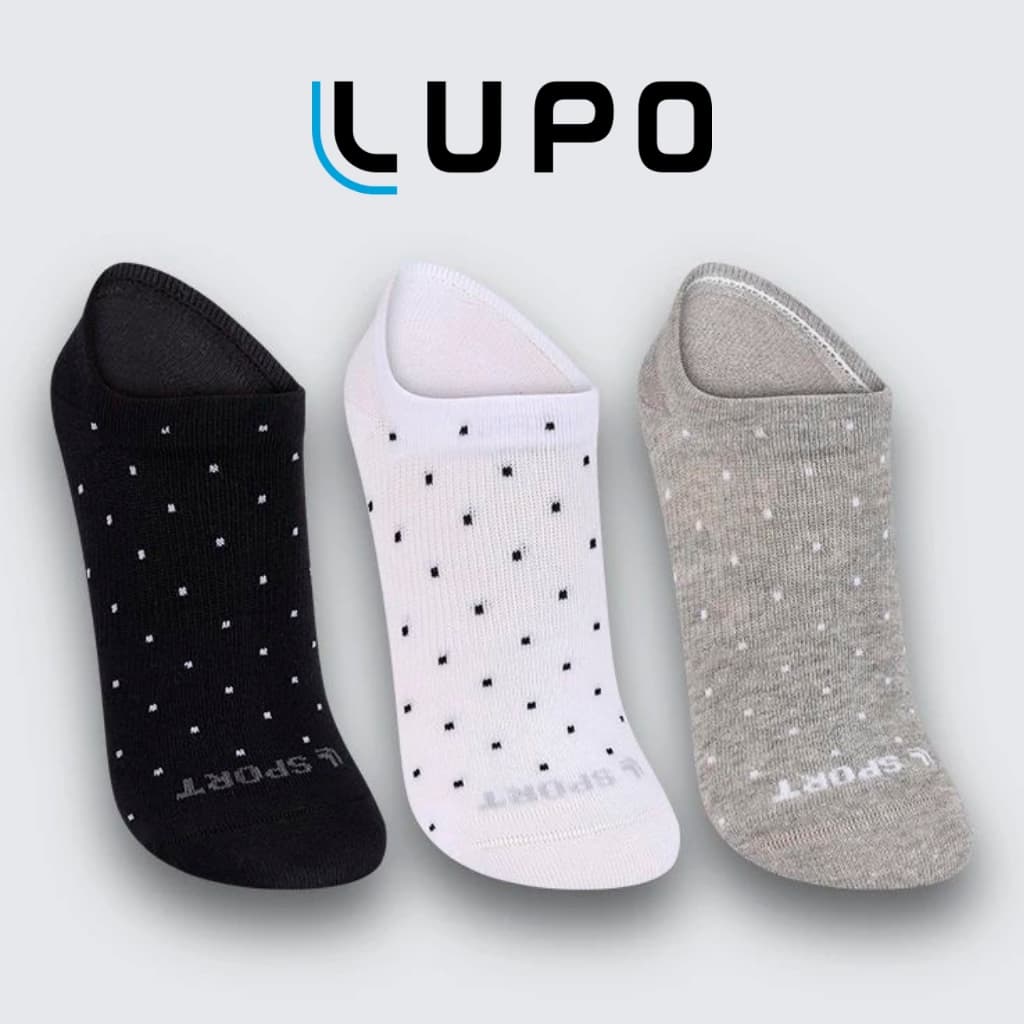 Kit Com 03 Meia Soquete Lupo Invisível Meia Feminina Cano Curto Algodão Sapatilha Poá 03171-089