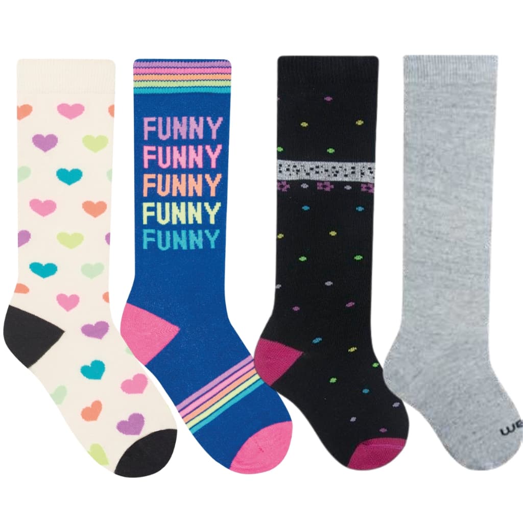2X Pares Meia 3/4 Infantil Selene + 2X Pares Meia 3/4 Menina Divertida