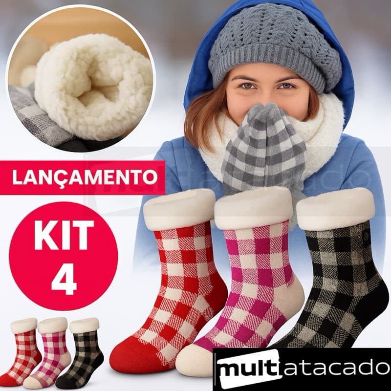 Meia  Térmica Pronta Entrega Frio Adulto  Pares Meo Algodão Unissex Meias Térmicas De Lã Forrada/Meias de inverno