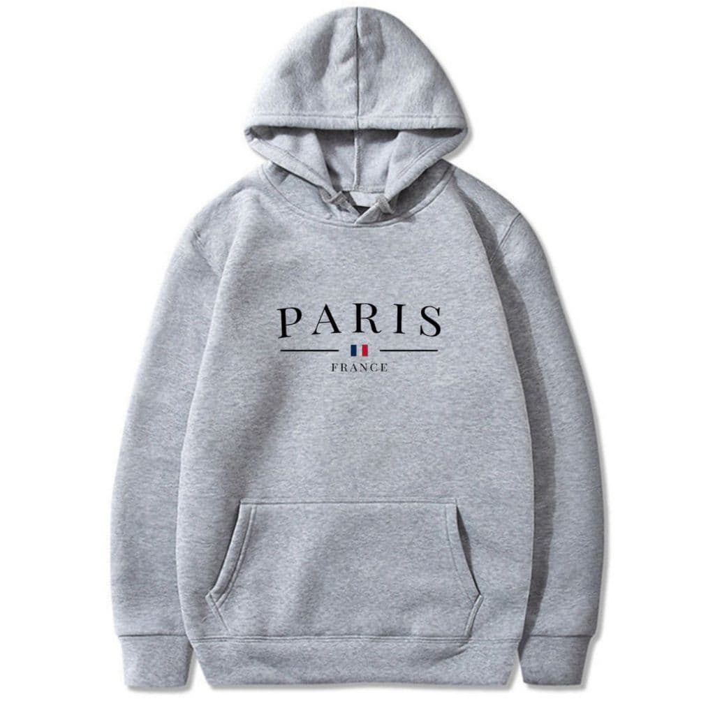 Moletom Masculino Moletom Canguru Blusa de Frio Unissex Moletom Estampado Paris France Moletom Unissex Streetwear Top