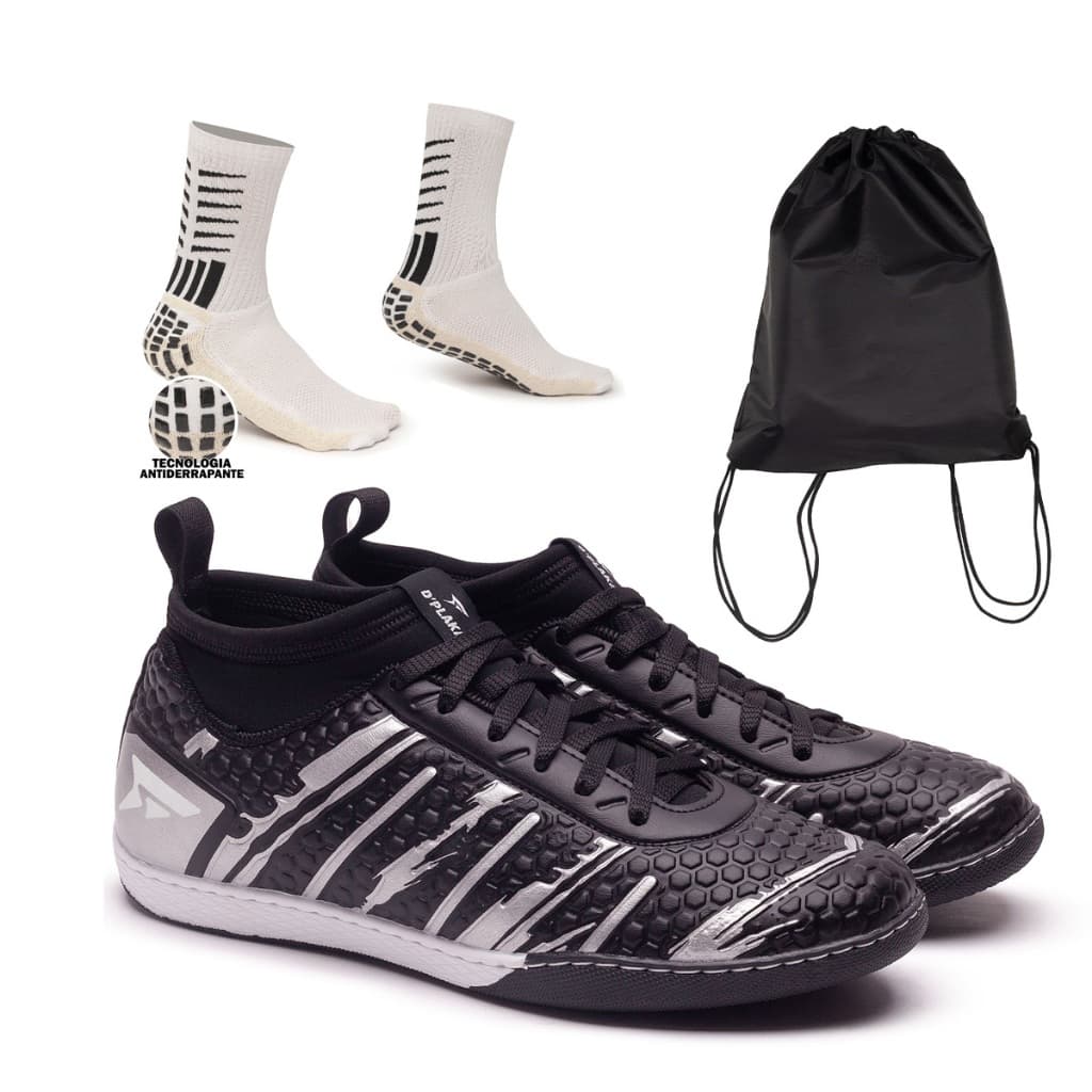 Combo Chuteira Botinha Adulto Futsal Confortáve l+Mochila Porta Chuteiras - Ref 420-10S+MCL M PRO