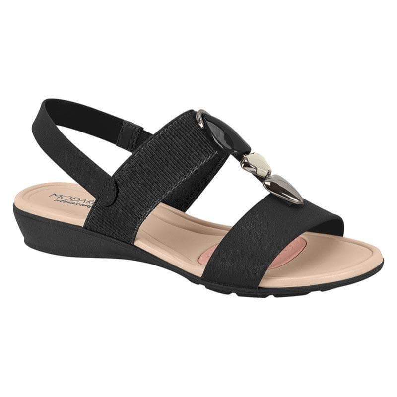 Sandália Feminina Casual Preta Sandália Anabela Modare 7127.260