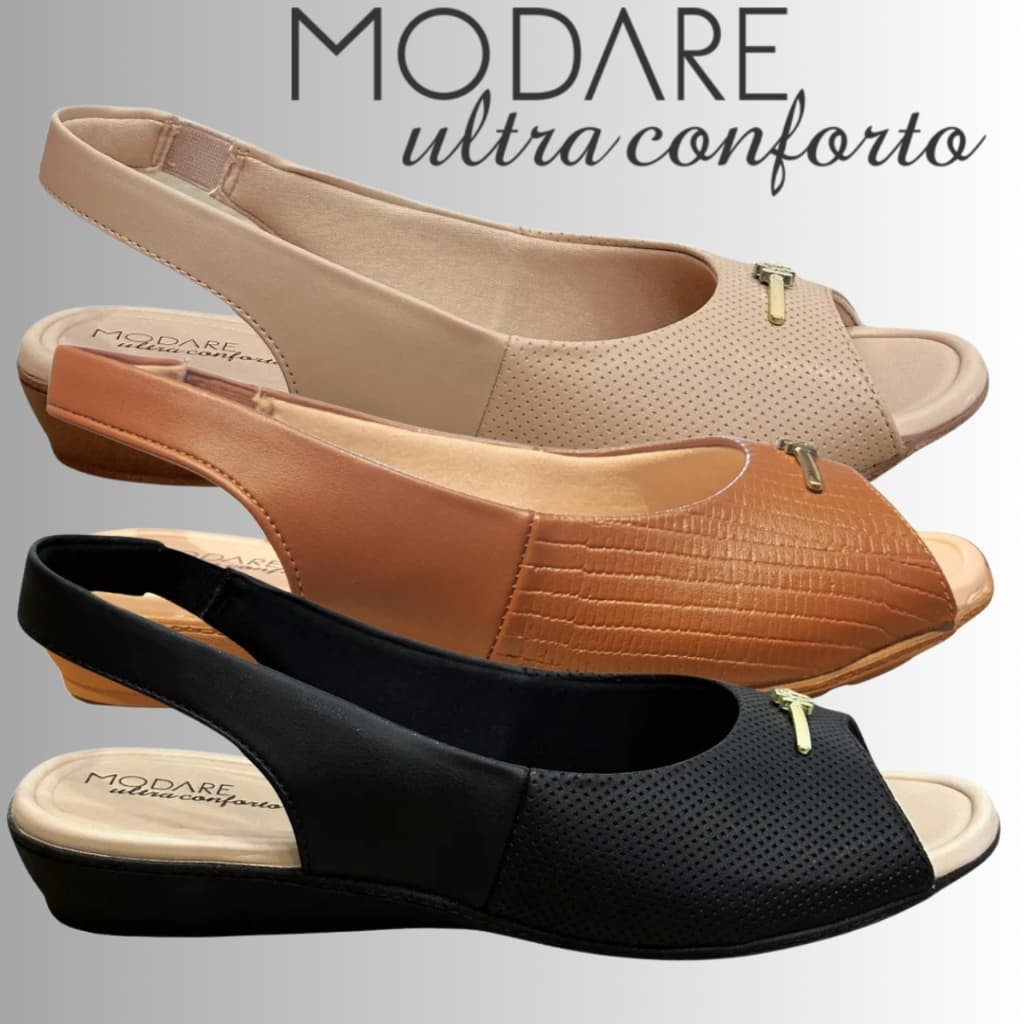Sandalia Feminina Modare Ortopedica Conforto Calce Facil | Lançamento! | Produto Original Modare!