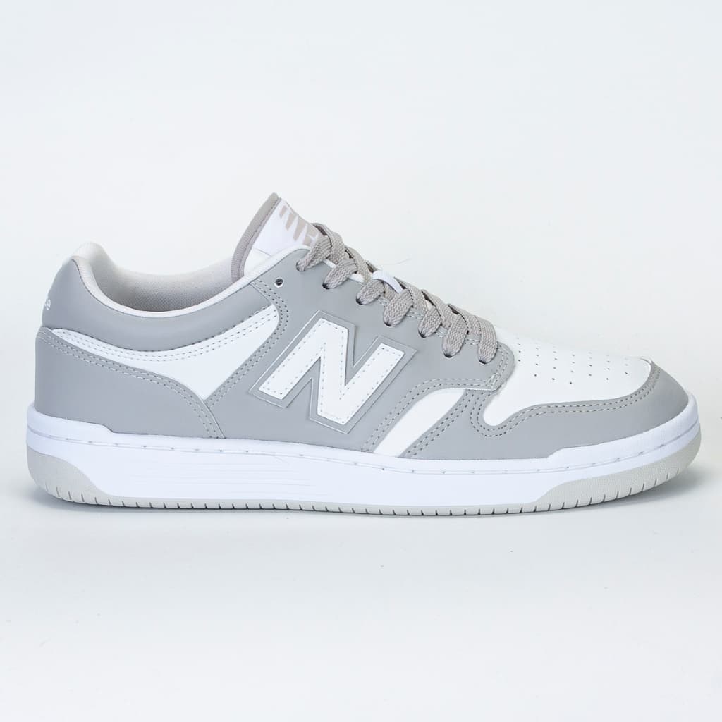 Tênis New Balance 480 Low Masculino Casual cinza e branco