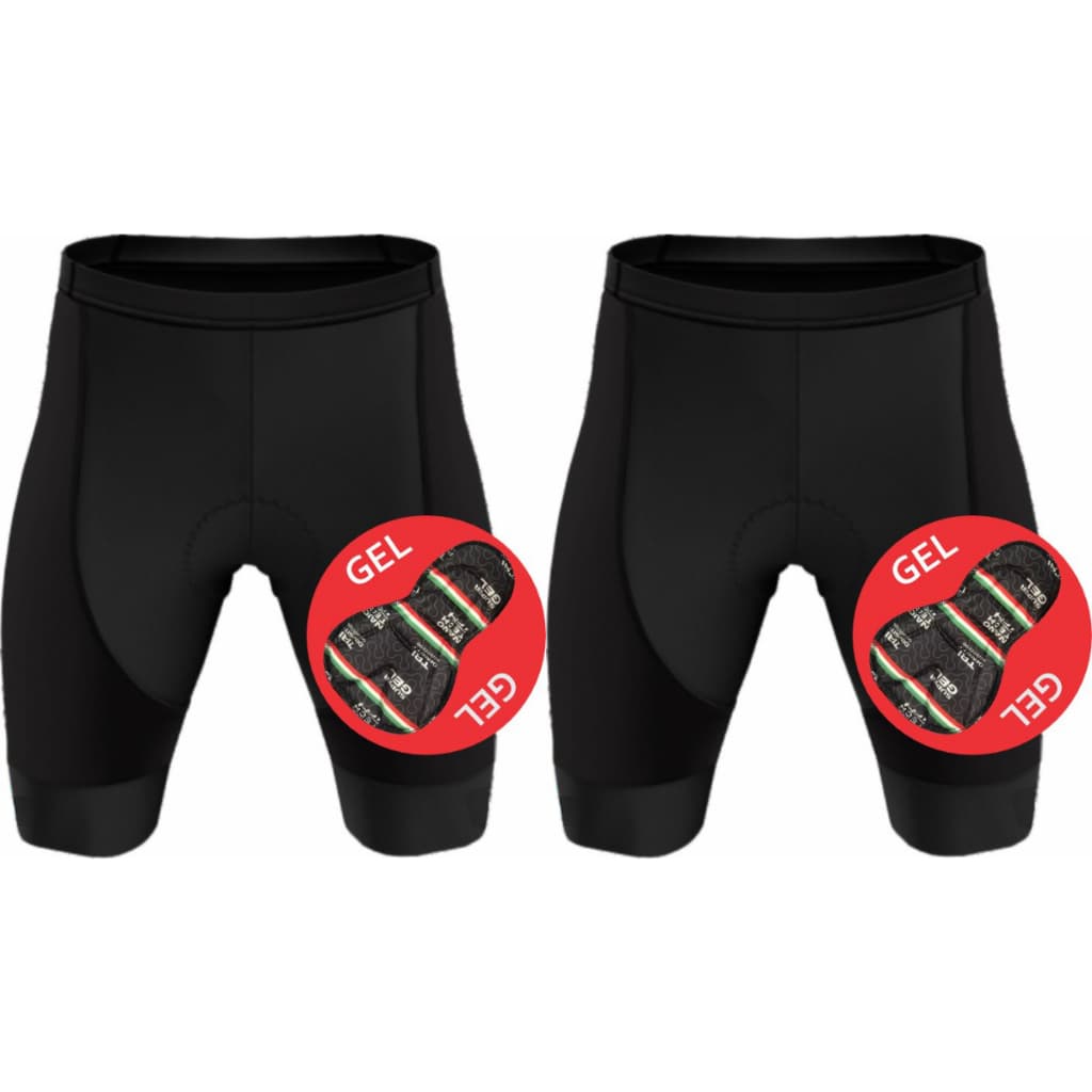 Kit 2 Bermudas De Ciclismo Masculina Forro em Gel Alta Densidade com Bolso Preta Pedal Bike