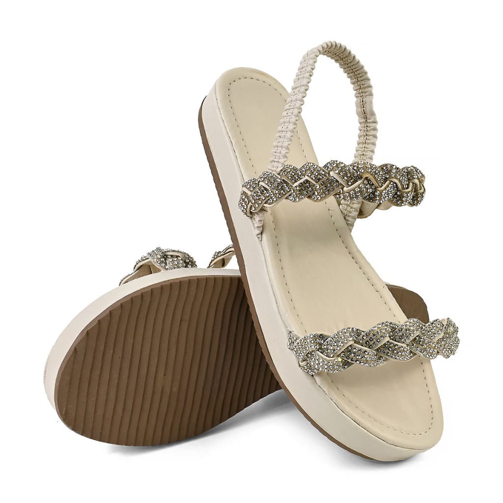 Sandália Flatform Feminina Detalhe Em Trança Verão Birken  Papete Flatform