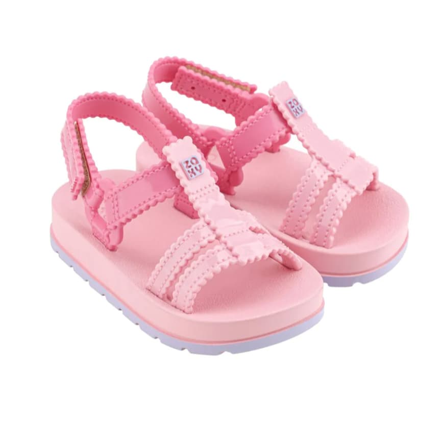 Sandalia Baby Zaxynina Conectadinha/ROSA CHICLETE GLITTER/ROSA MEDIO/ROSA ESCURO