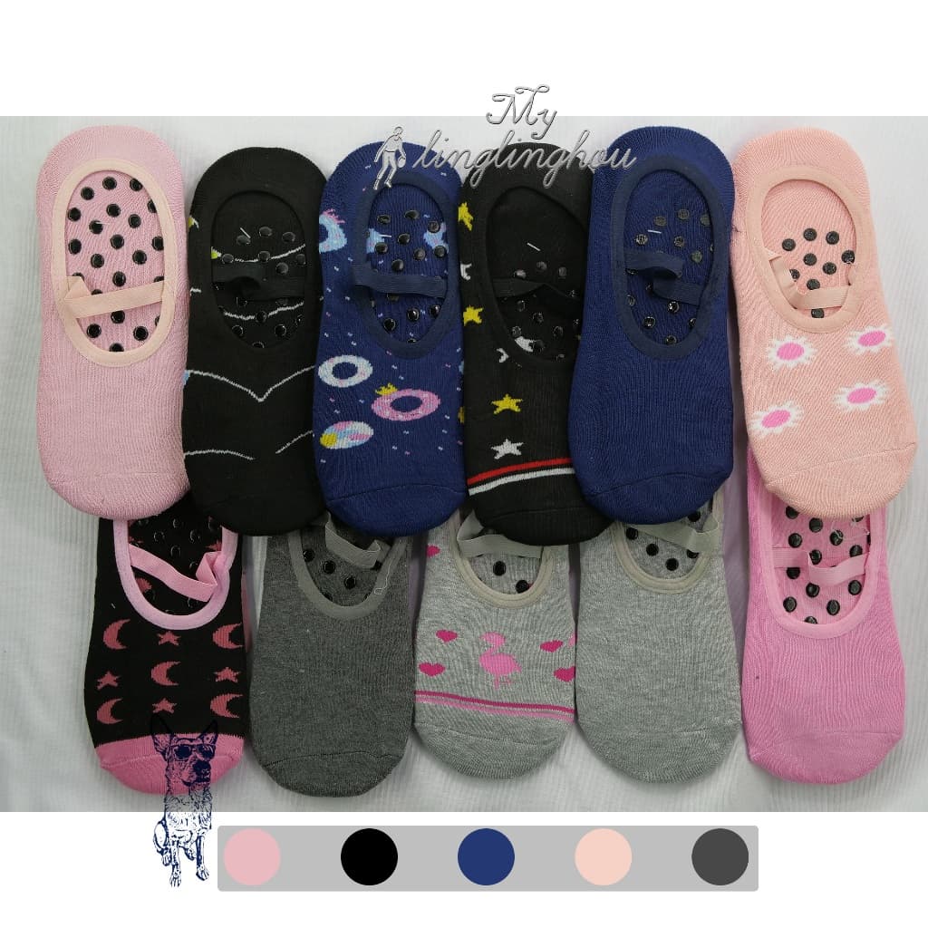 KIT 2/3/5 MEIAS YOGA PILATES C/ DERRAPANTE Meia Sapatilha Yoga Pilates Cores Sortidas/607