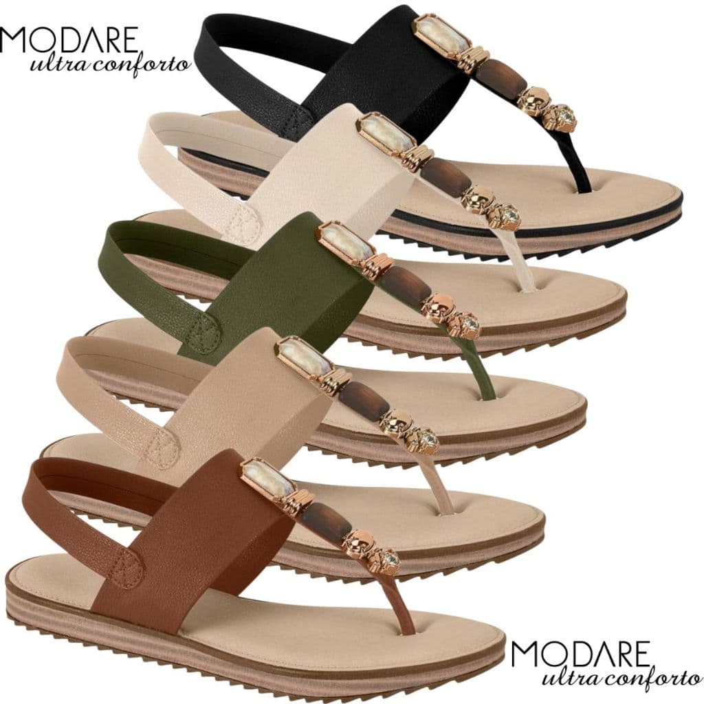 Sandália Modare Feminina Rasteira Modare Ultraconforto Casual Macia Leve Antiderrapante Original