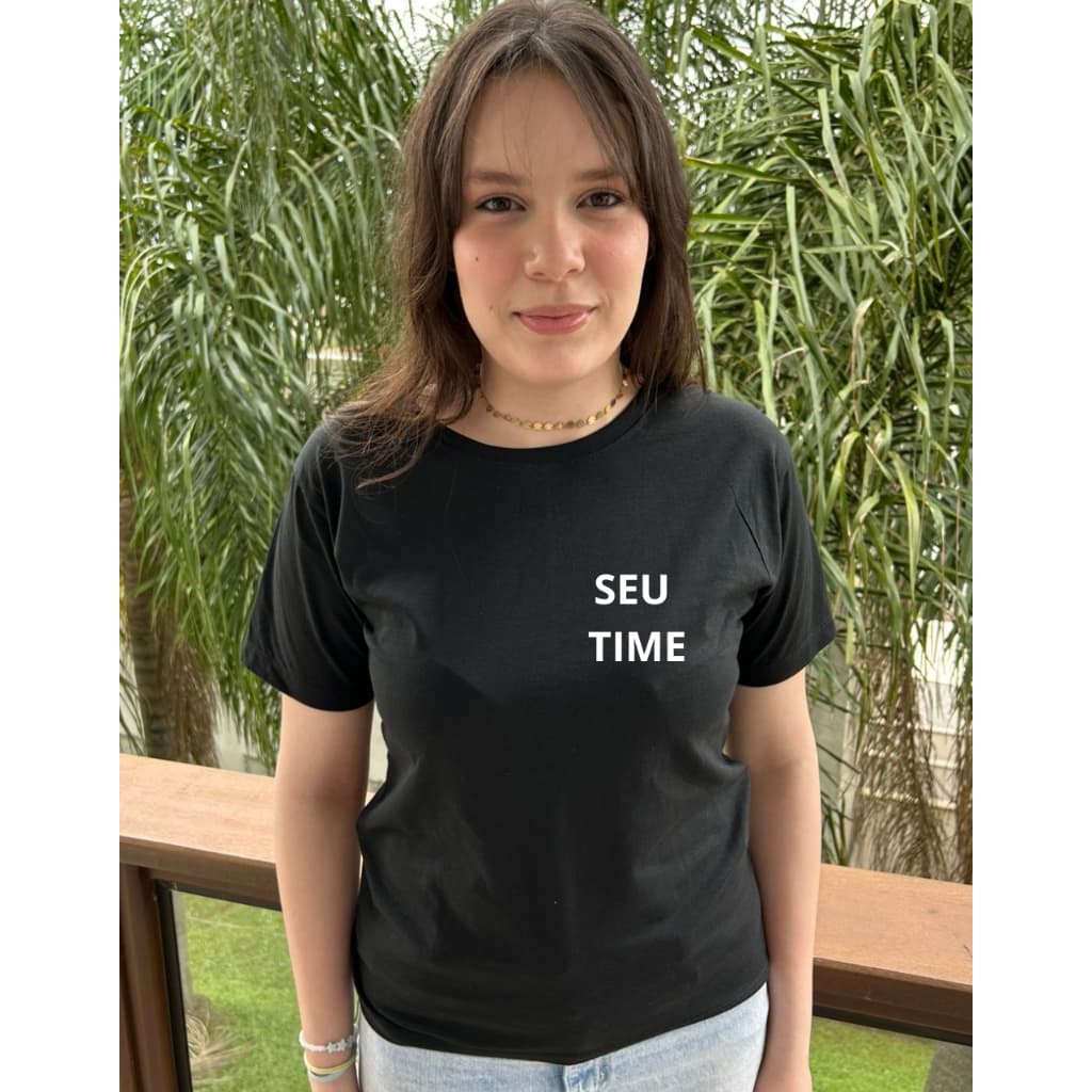 Camiseta Pernalizada de Time Camisa Unissex Futebol voce mesmo personaliza Com seu time favorito Nome e Numero vc