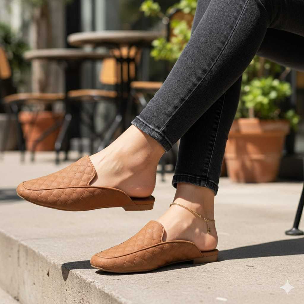 Sandália MULE feminino bico quadrado INVERNO 2025