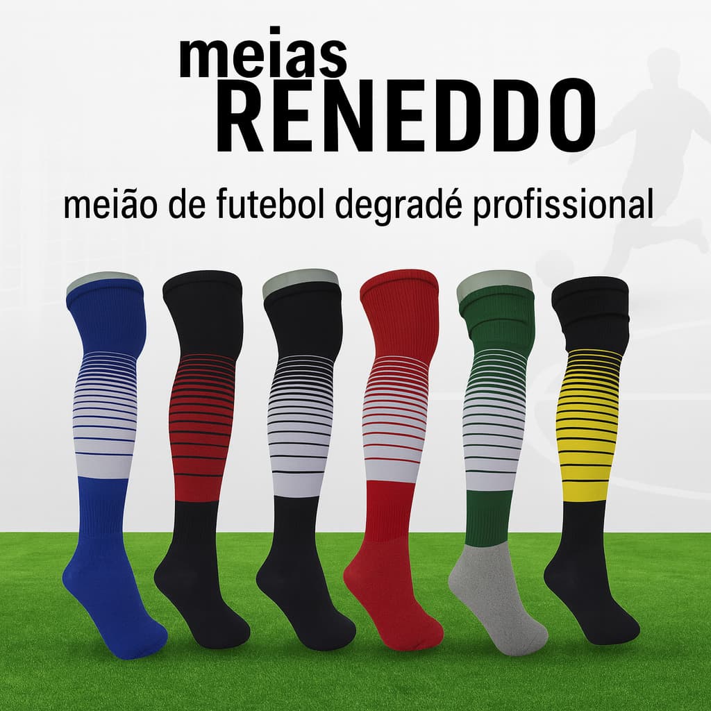 Kit 6 Pares Meiao de Futebol Profissional Degrade Meiao Esportes Meia Crossfit Basquete Volei