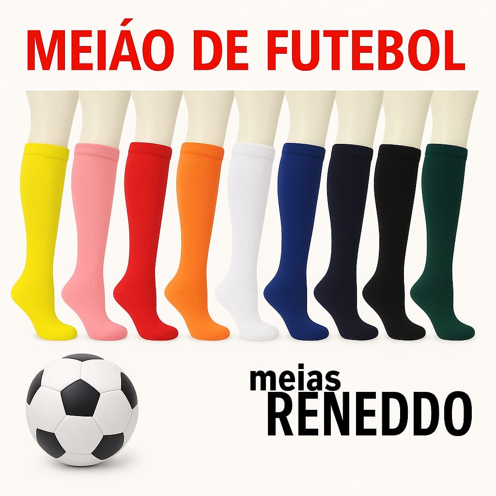 Kit 12 Pares Meiao de Futebol Masculino Jogador Profissional Tam 38 ao 45 Meiao