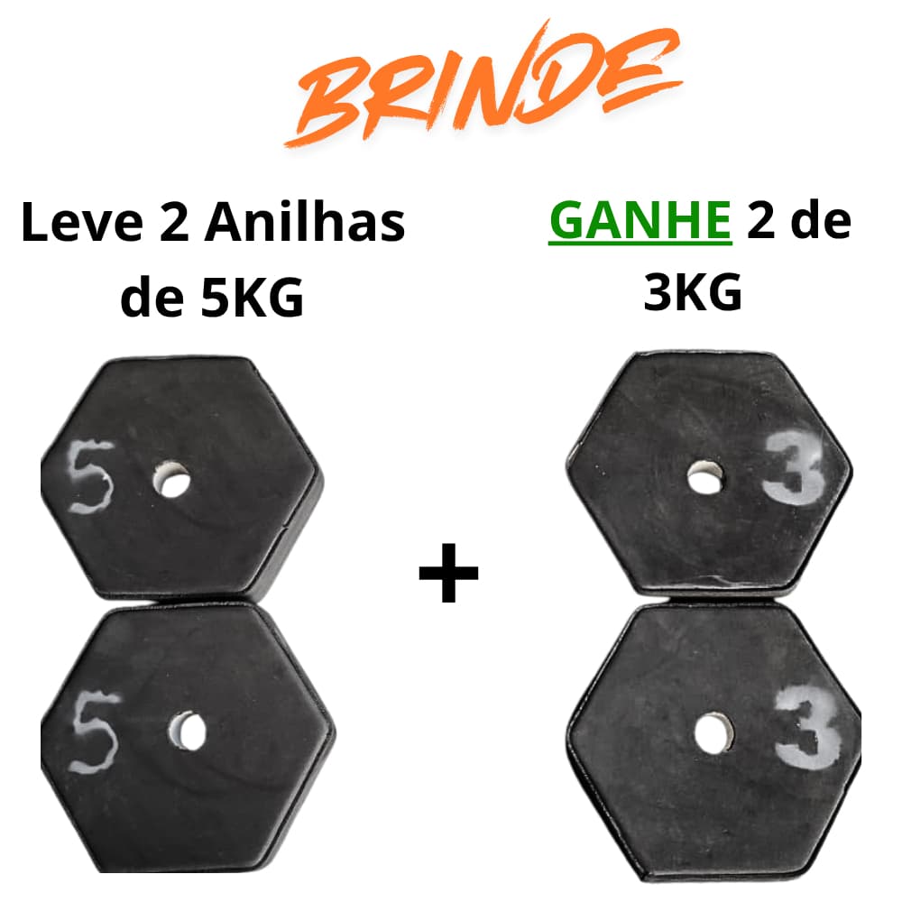 Anilhas para Musculação, Adquira 2 Anilhas de 5Kg e Ganhe 2 Anilhas de 3KG (PROMOÇÃO TEMPORÁRIA))
