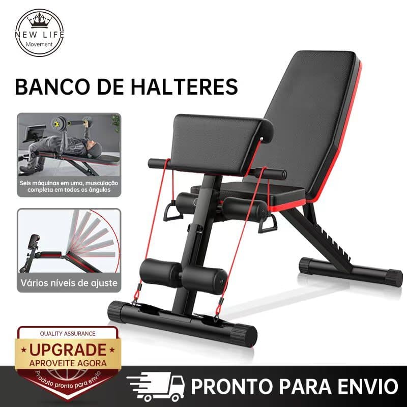 Bancos Supinos Banco Musculação E Academia Regulável Capacidade de carga 400KG Reto Declinado Inclinado 7 Graus