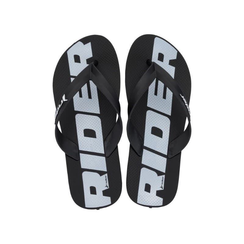 Sandália Masculina Rider Preto e Cinza com Logo