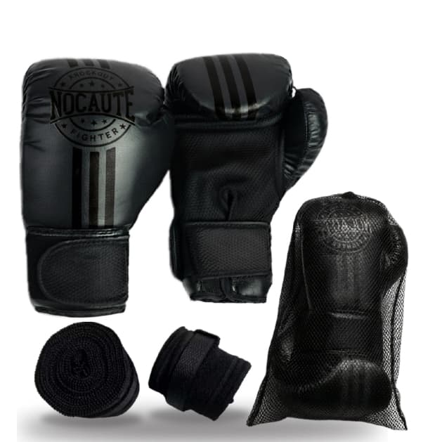 Luva De Boxe Muay Thai Kickboxing Treino Sparring+BRINDE 1 PAR DE BANDAGEM+SAQUiNHO Porta luva