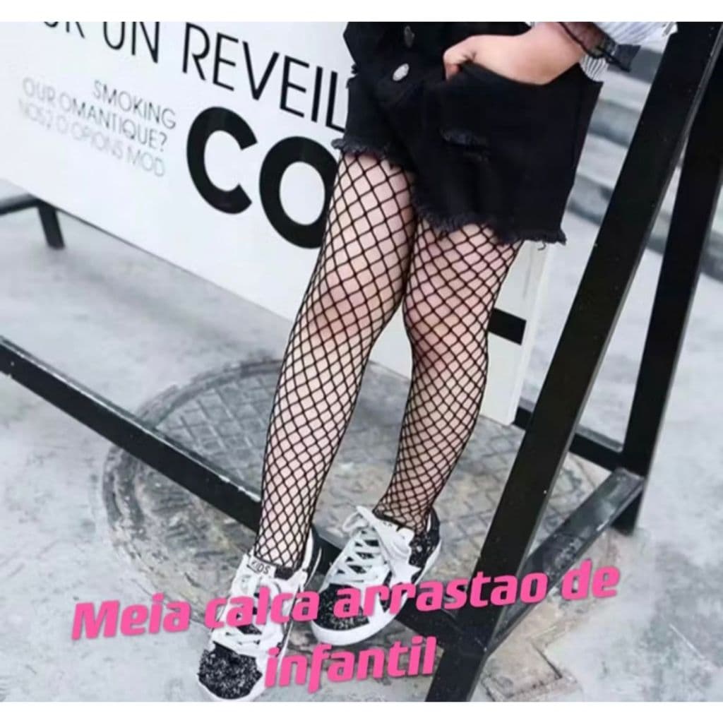 Meia-Calça Arrastão Infantil menina |Meia Arrastão | Meia Fina l Meia estilosa para Meninas