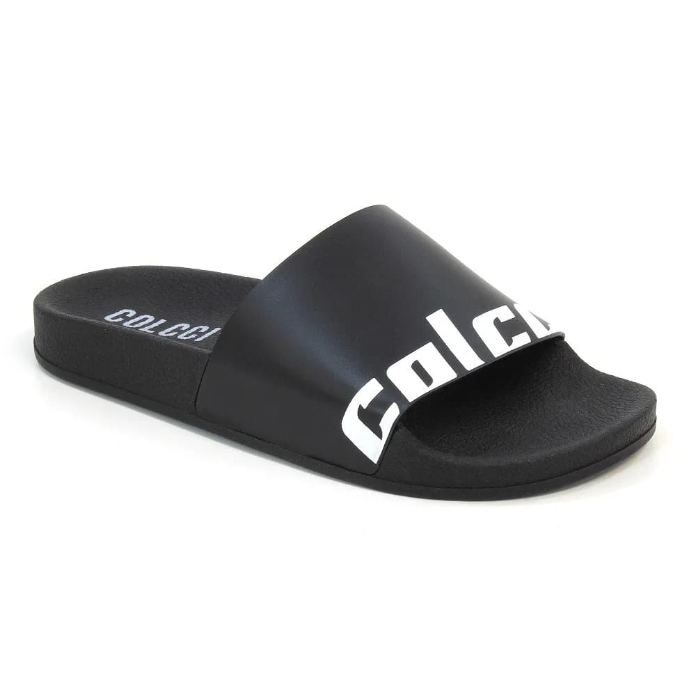 Chinelo Slide Bianca Preta Masculino Colcci TecnologiaTechfit