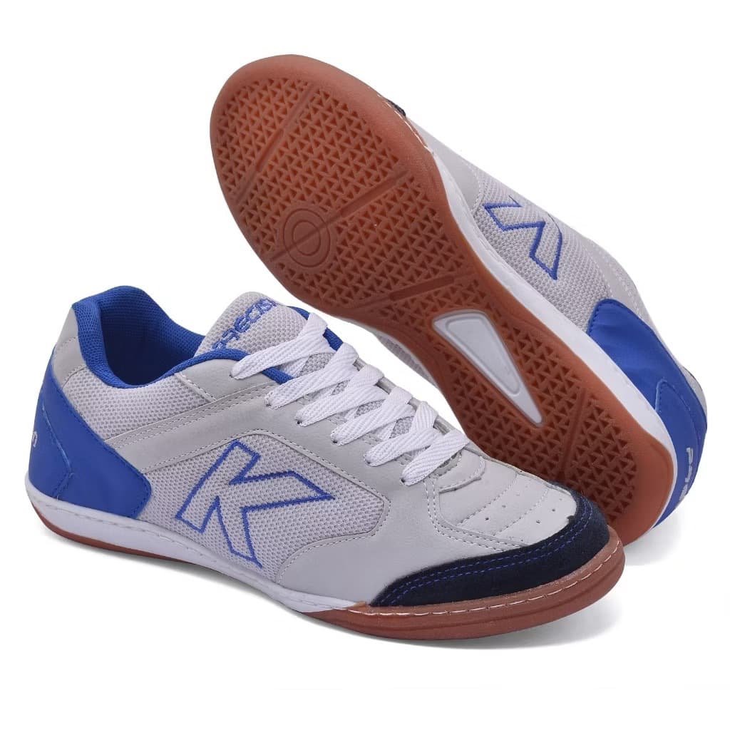 Chuteira Kelm Masculina Adulto Futsal Reforçada em Couro Sola de Borracha