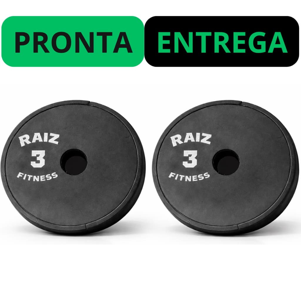 Par de Anilha Academia Musculação Treino em Casa 3kg Kit Anilhas (Duas Unidades)
