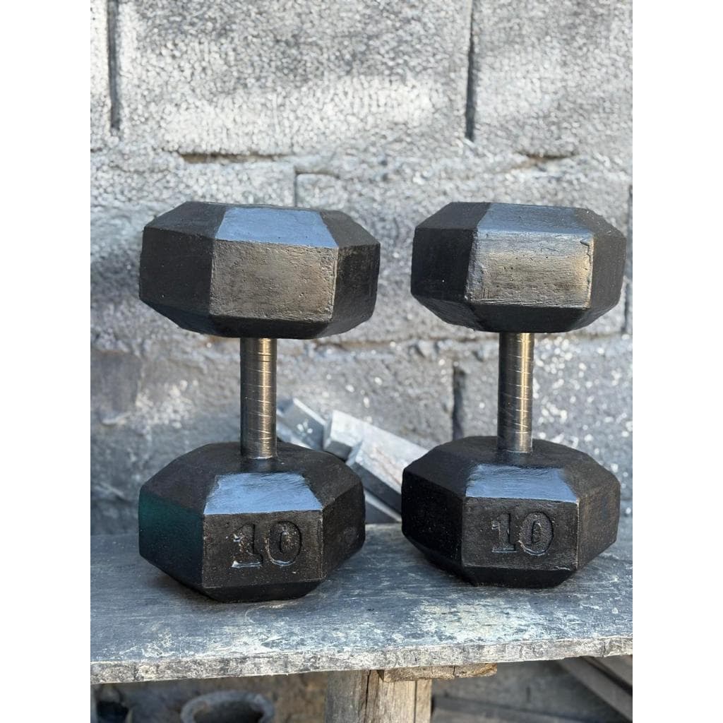 Par de Halter de 10kg - Halter sextavado de cimento - Treino em casa - Halter de 10kg