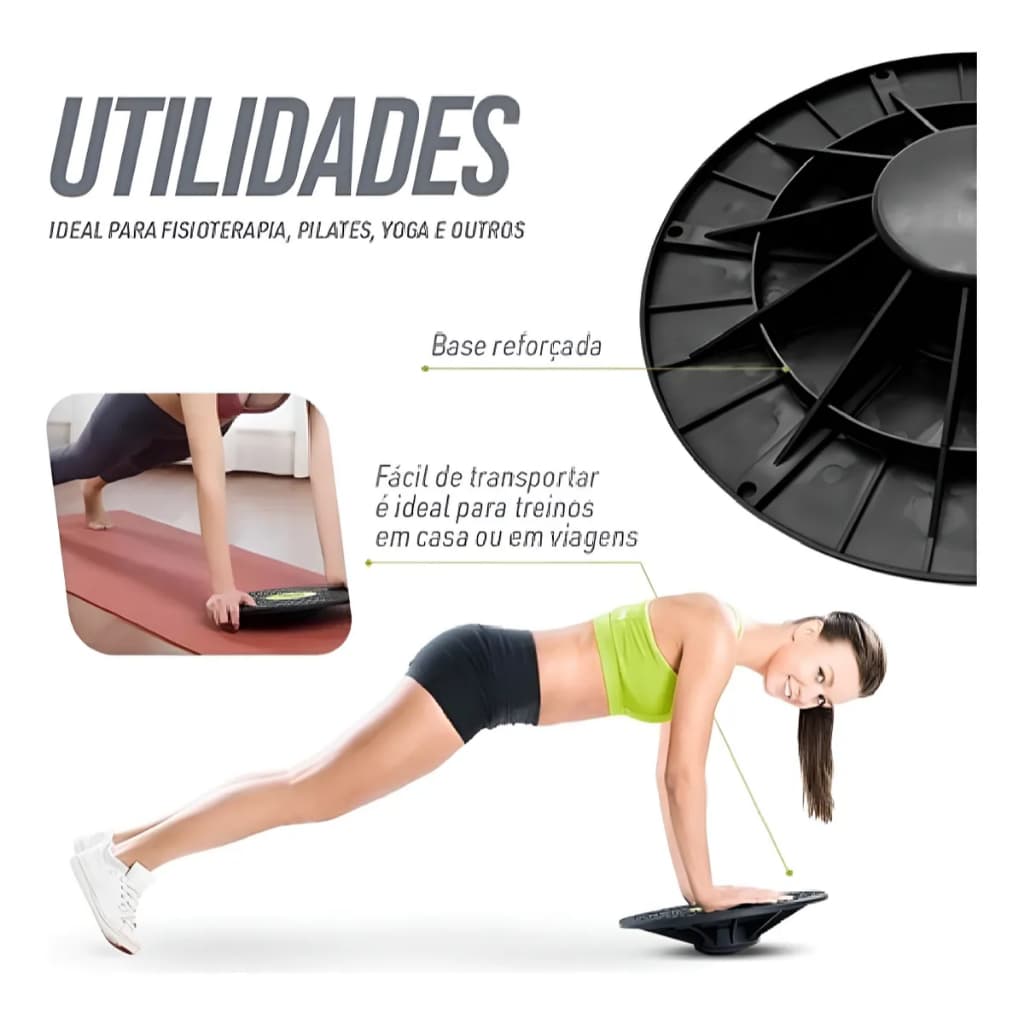 Prancha de Equilíbrio Antiderrapante Profissional Disco para Treino Funcional Fisioterapia Core
