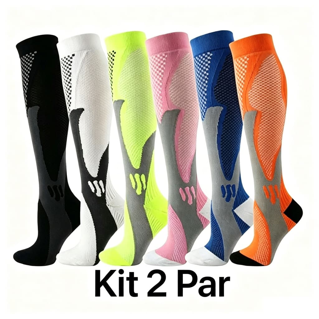 kit 2 pares Meias de compressão meias elásticas para homens e mulheres Meias De Compressão