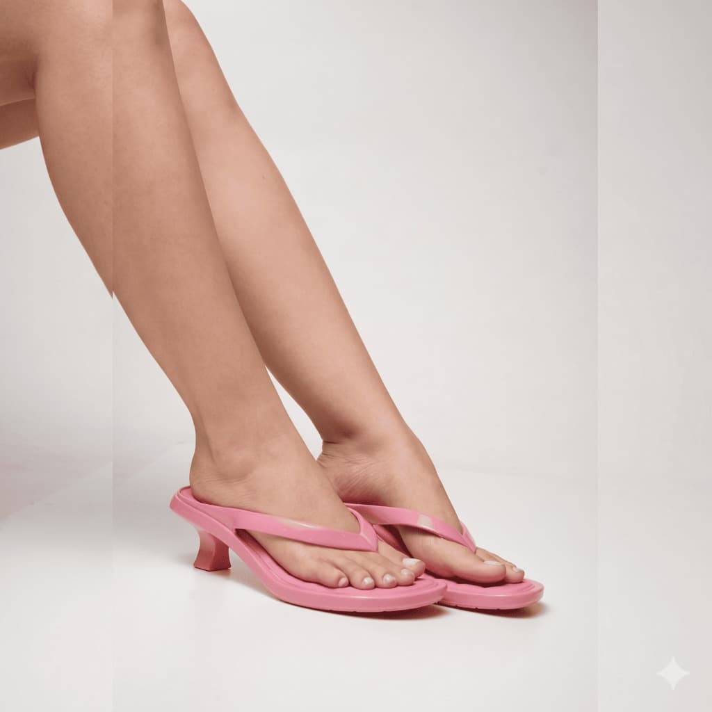 Sandália Versátil Salto Baixo Kitten Heel Transparente Dia a Dia