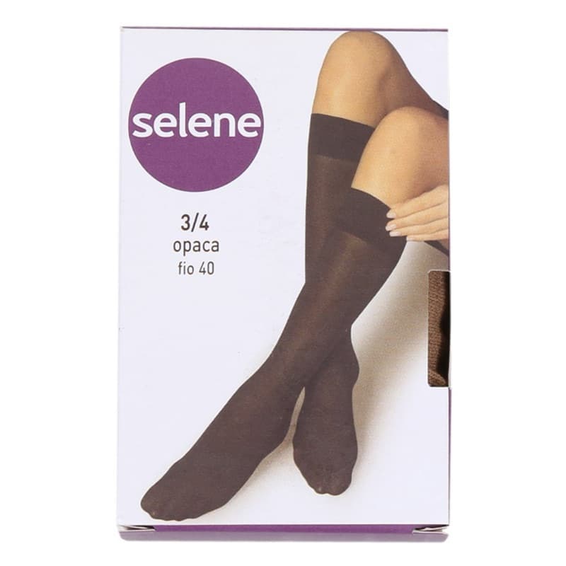 Meia Feminina Selene 3/4 Meia Opaca Fio 40 Po de Arroz ou Preta