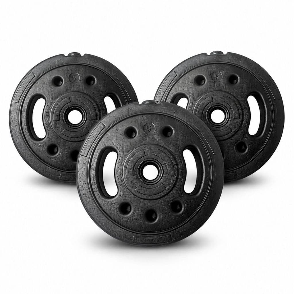 2x Anilhas de 5kg + 1x anilha 5kg brinde Kenkorp Leve 3 Pague 2 TOTAL 15KG