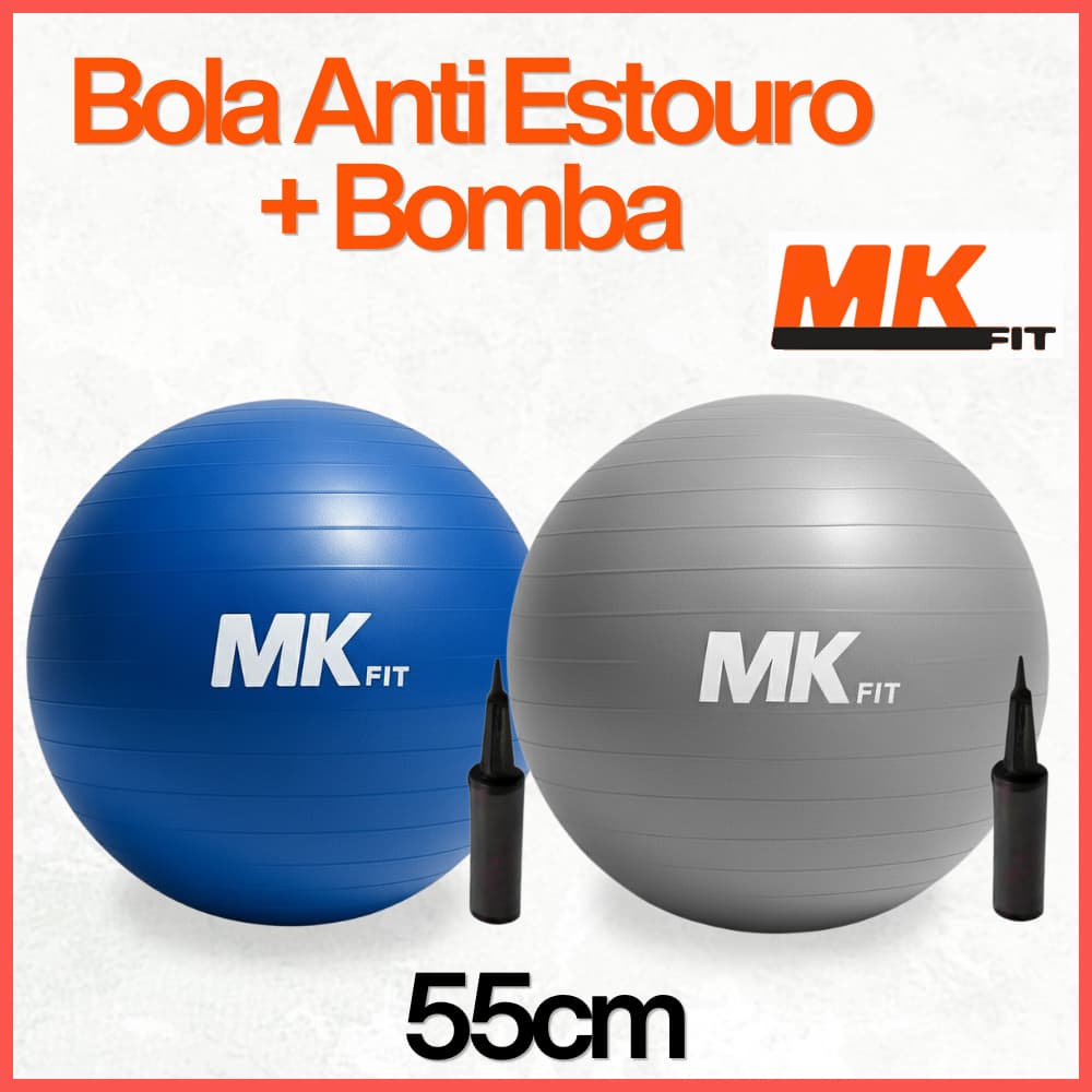 Bola de Ginástica Suíça Yoga Pilates 55cm Bola de Pilates Inflável Anti Estouro MKFIT