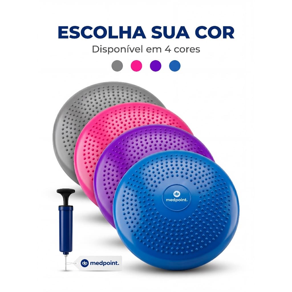 Disco de Equilibrio inflável ioga yoga 34cm Almofada de Apoio Pilates Funcional Treino com Bomba de Ar - Escolha a cor!