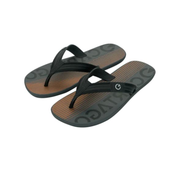 Sandálias masculinas pretas e marrons Cartago com logo em relevo