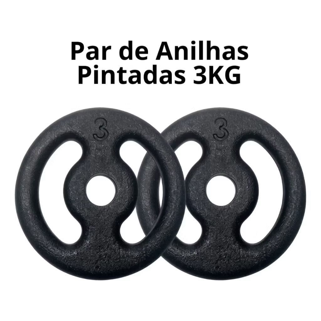 kit  2 anilhas 3 kg pintadas ,anilhas de  Ferro Musculação academia Exercícios , otima qualidade . qualidade
