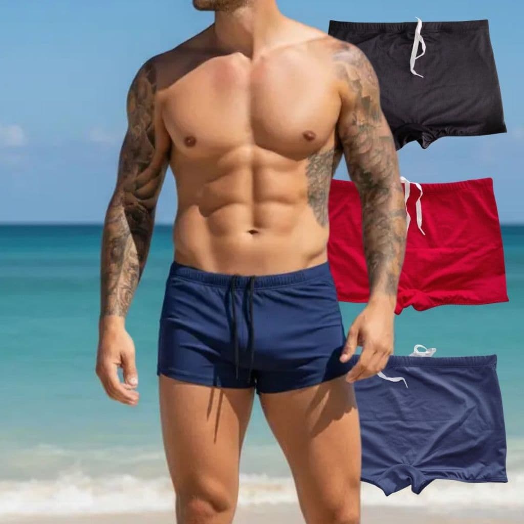 sunga com proteção UV PRAIA piscina 3 cores sunga boxer sunga praia