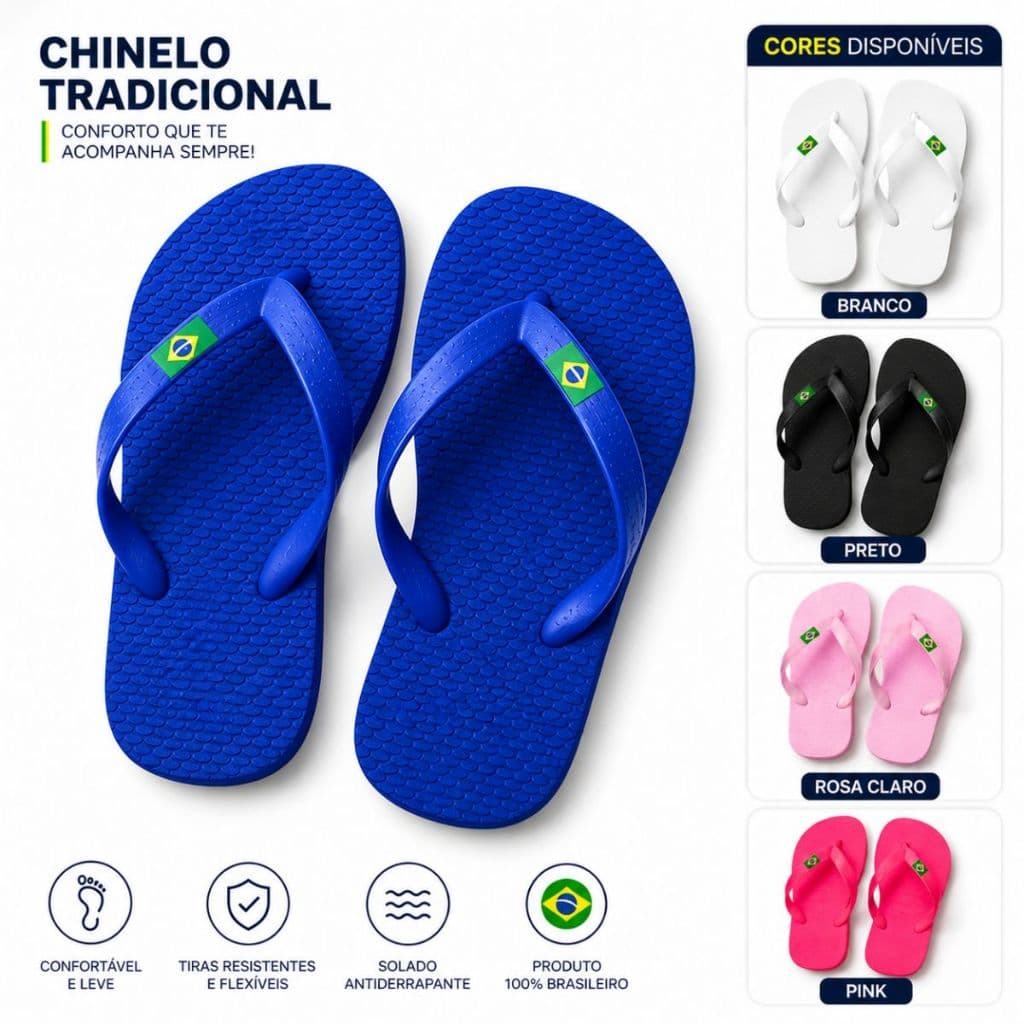 Chinelos infantis leves confortáveis antiderrapantes azul, branco, preto, rosa e rosa claro.