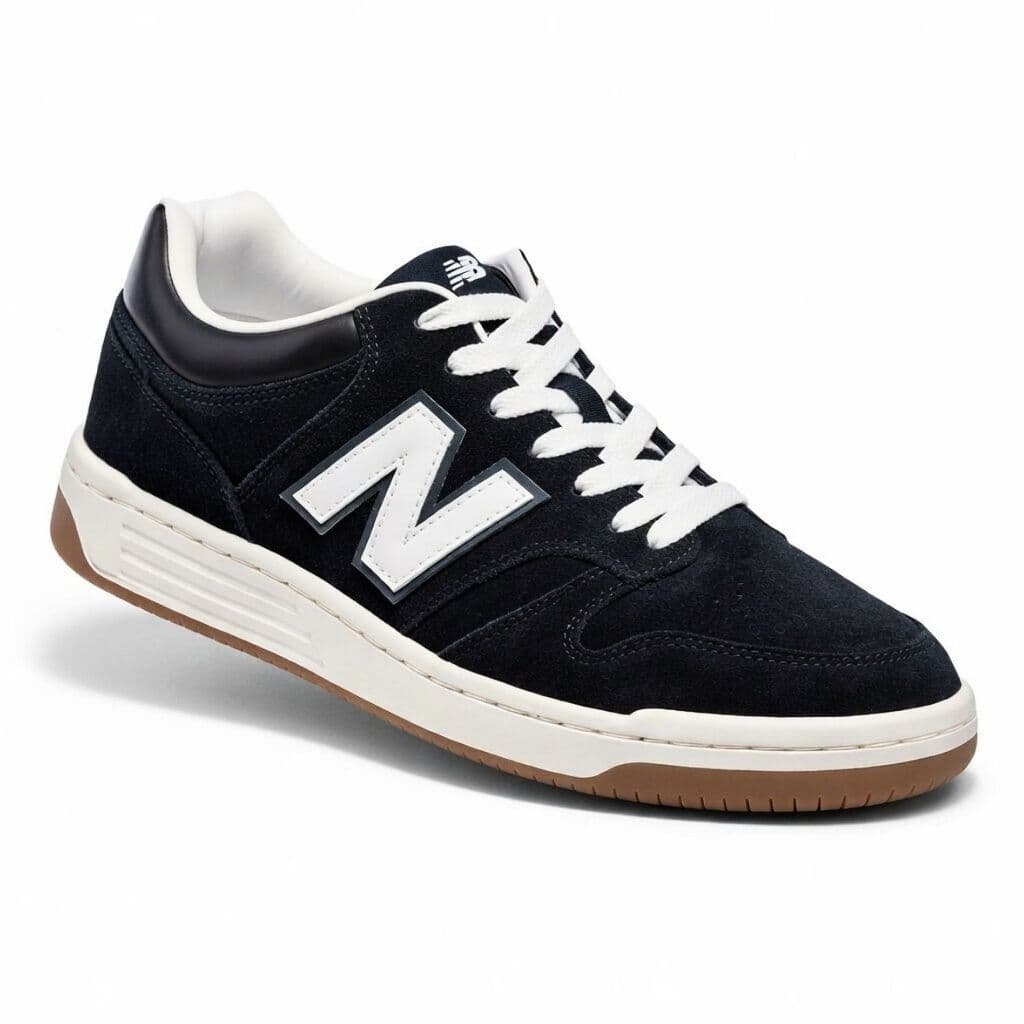 Tênis New Balance 480 Low Masculino Preto com Logo Branco