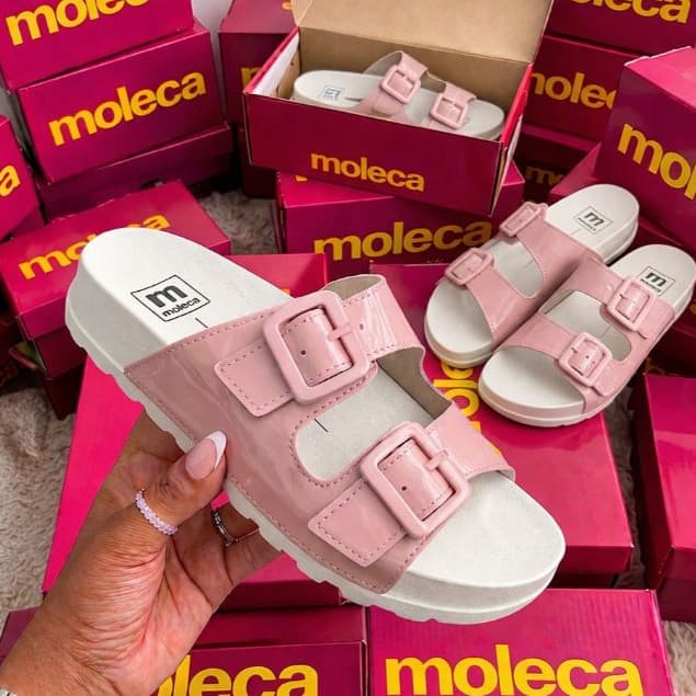 Sandália Moleca Slide Papete Birken Feminina Moleca Slide Casual Original