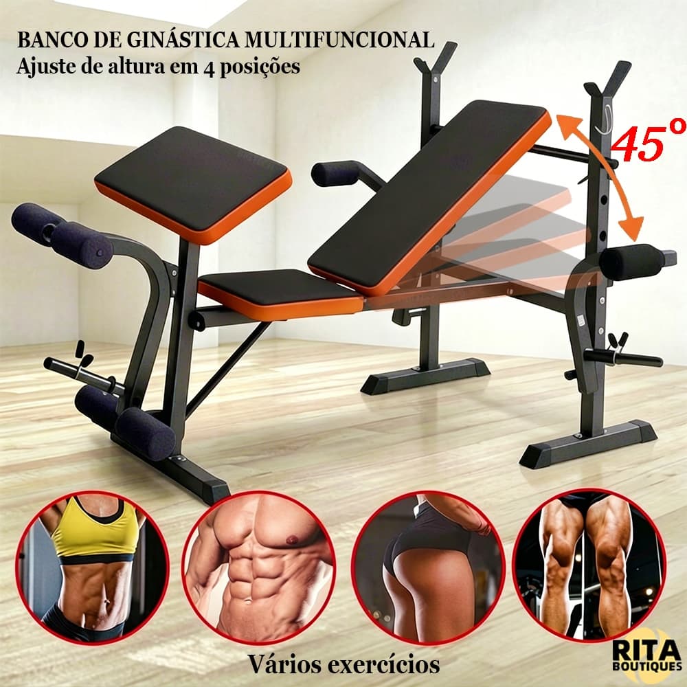 Estação De Musculação Multifuncional​ Banco De Supino Ajustável De Supino Academia
