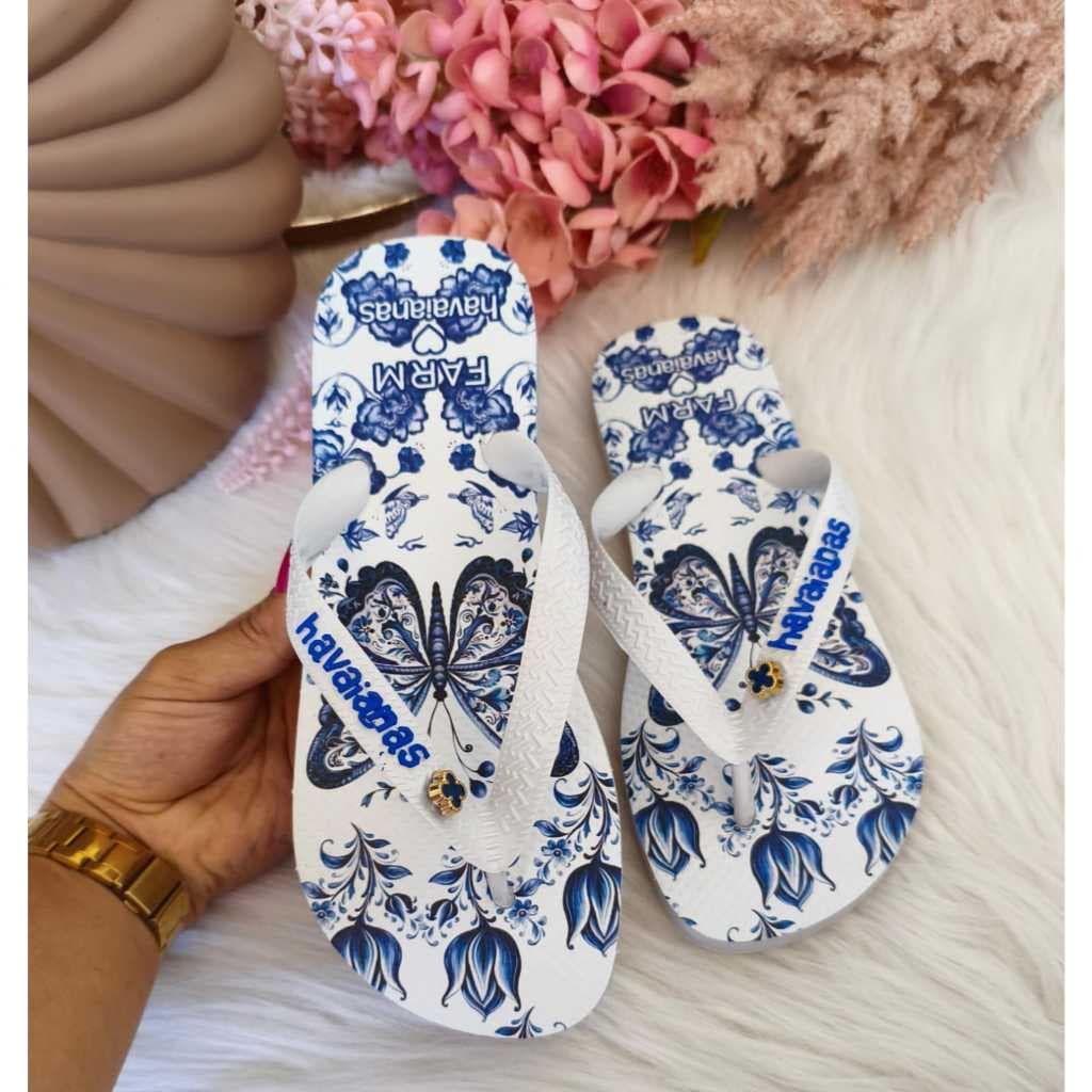 Chinelo Feminino Havai com Estampa Exclusiva Inspirada na Farm Verão e Dia a Dia