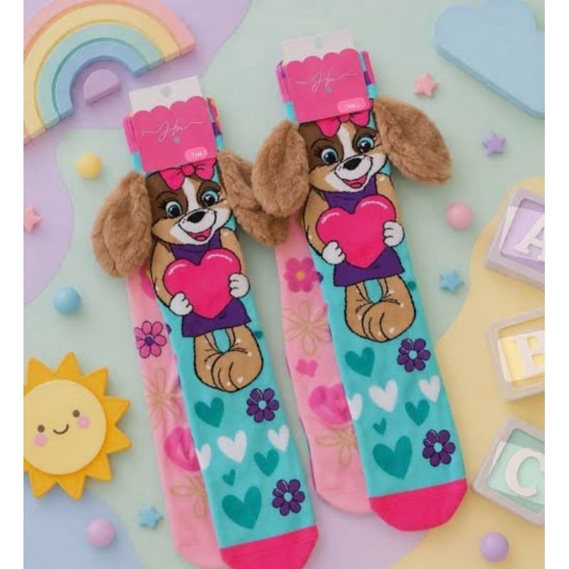 Meias 3D Desenho Cachorrinho Sky Animado em Alta, Meias Malucas Coloridas, Meias Populares, Meias da Moda
