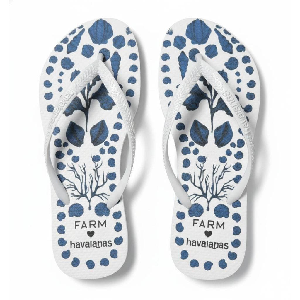 Chinelo Havaianas Farm Feminino Estampa Borboleta Off White Confortável Coleção Farm Rio 2026 Entrega Imediata