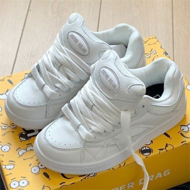 Tênis Ant City SUPERDRAG branco retro low-top para mulheres