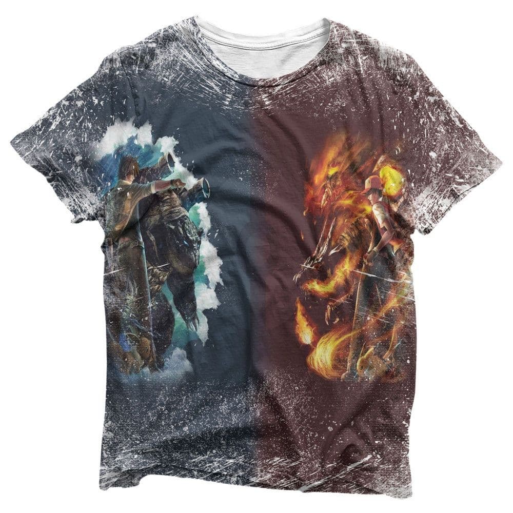 Camisa Time Vermelho Vs Time Azul - Camisas Pokémon Estampa Total