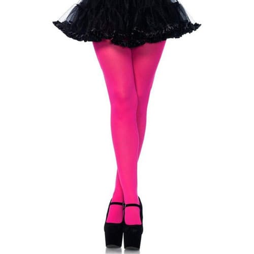 Meia Calça Fina Inteira Tamanho Adulto cor ROSA PINK NEON - Festa Fantasia Cosplay Balada e Carnaval
