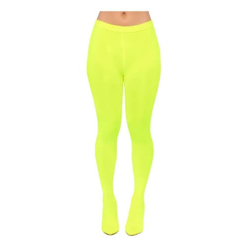 Meia Calça Fina Inteira Tamanho Adulto cor AMARELO NEON - Festa Fantasia Cosplay Balada e Carnaval