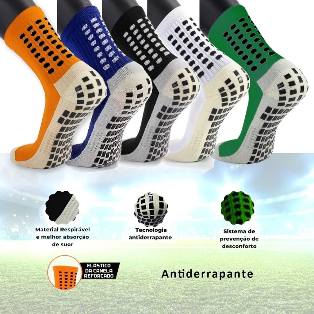 Meias esportivas antiderrapantes masculinas, Meias de futebol, Meias antiderrapantes, Futebol